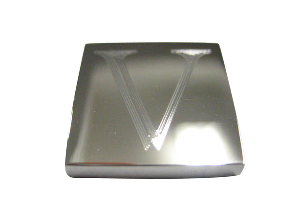 Letter V Etched Monogram Magnet