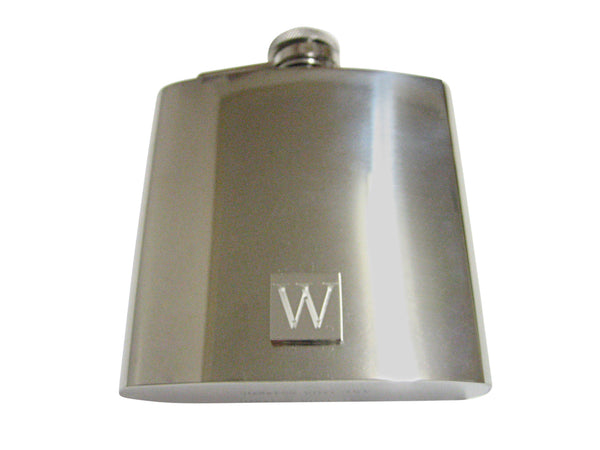 Letter W Etched Monogram 6 Oz. Stainless Steel Flask