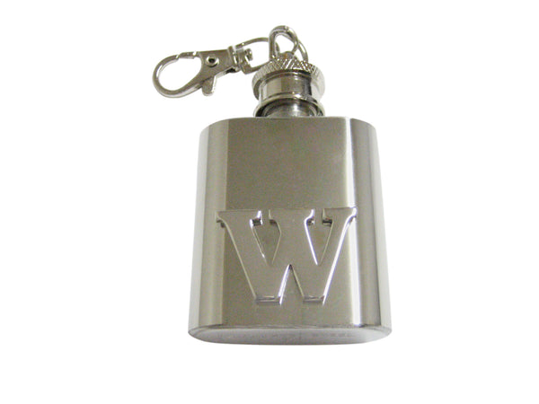 Letter W Monogram 1 Oz. Stainless Steel Key Chain Flask