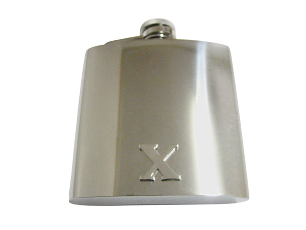 Letter X Monogram 6 Oz. Stainless Steel Flask