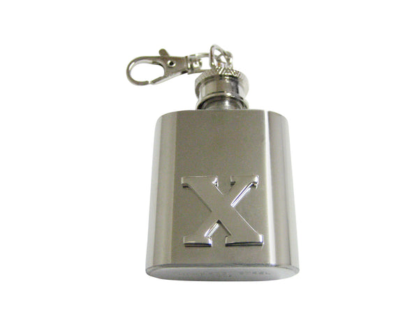 Letter X Monogram 1 Oz. Stainless Steel Key Chain Flask