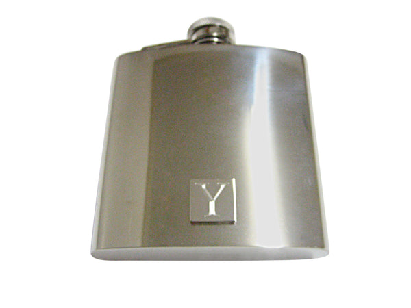 Letter Y Etched Monogram 6 Oz. Stainless Steel Flask