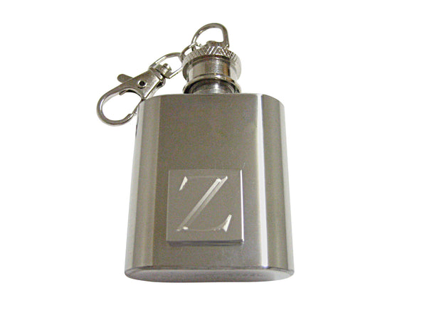 Letter Z Etched Monogram 1 Oz. Stainless Steel Key Chain Flask
