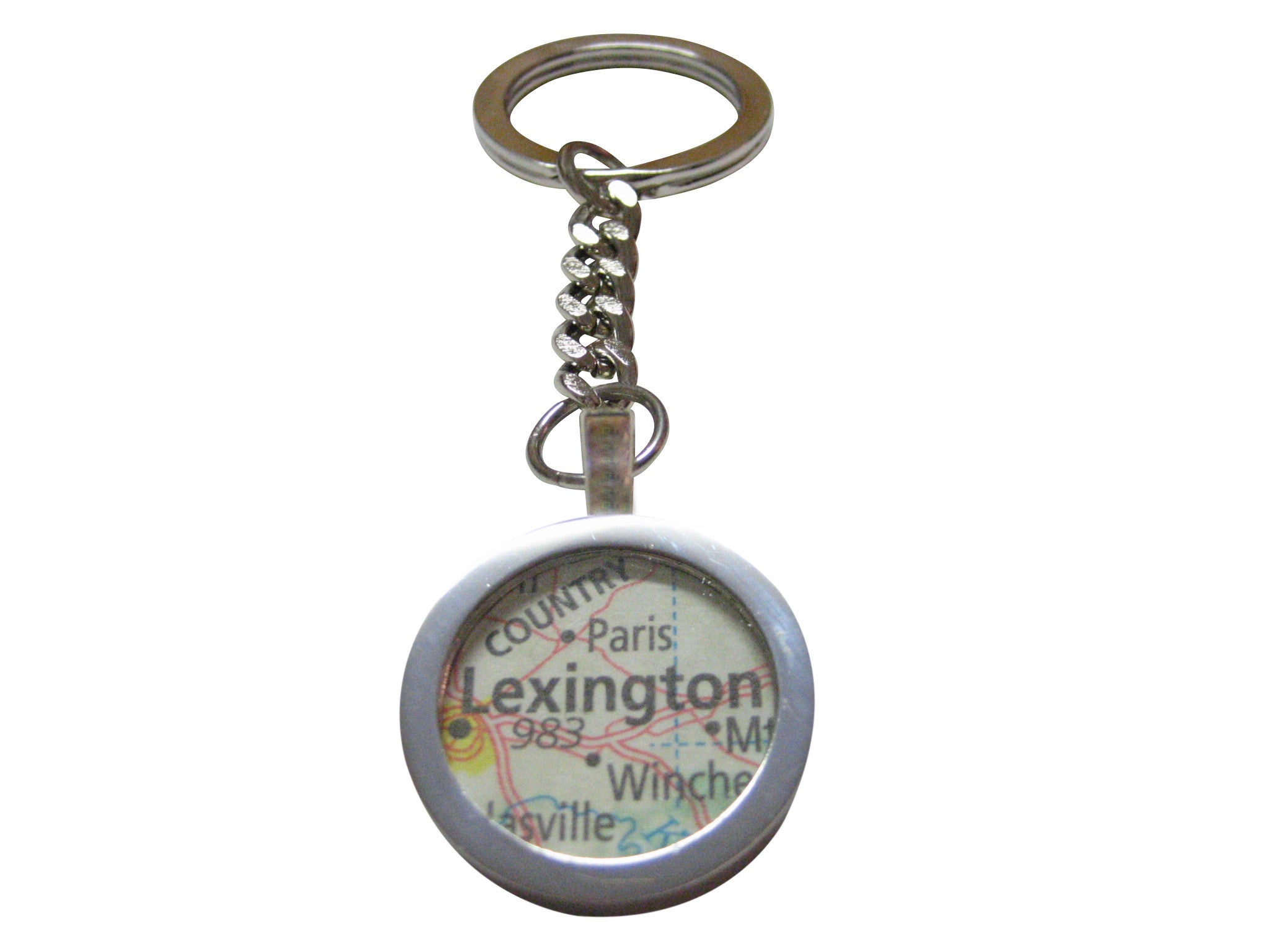 Lexington Kentucky Map Pendant Key Chain