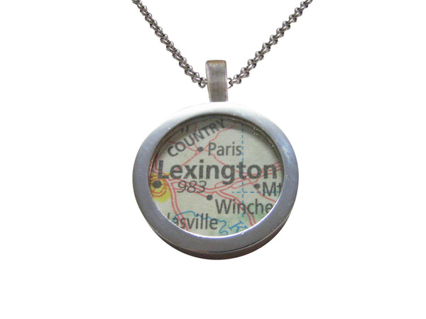 Lexington Kentucky Map Pendant Necklace