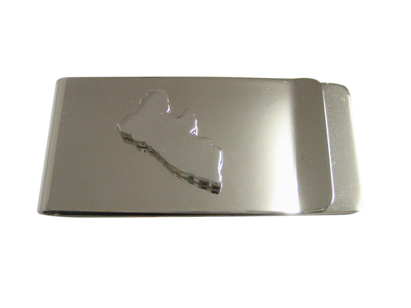 Liberia Map Shape Pendant Money Clip