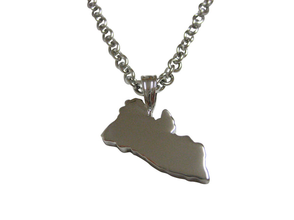 Liberia Map Shape Pendant Necklace