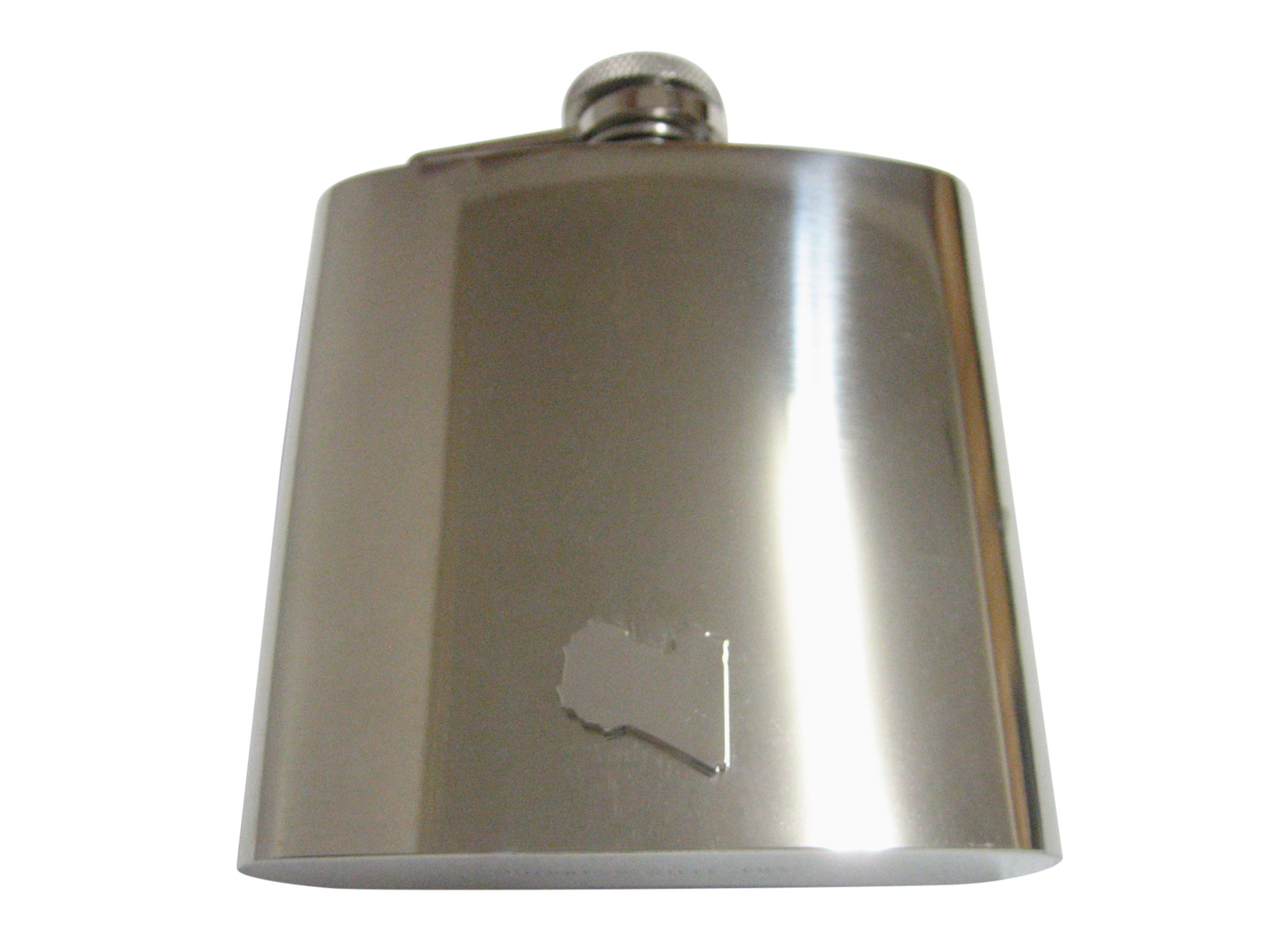 Libya Map Shape Pendant 6 Oz. Stainless Steel Flask