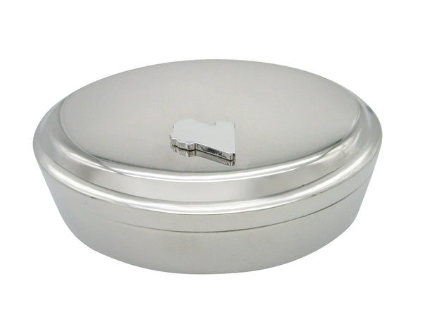 Libya Map Shape Pendant Oval Trinket Jewelry Box