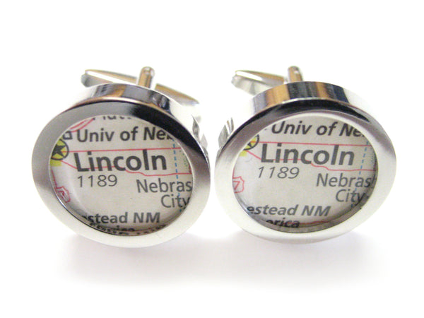 Lincoln Nebraska Map Cufflinks