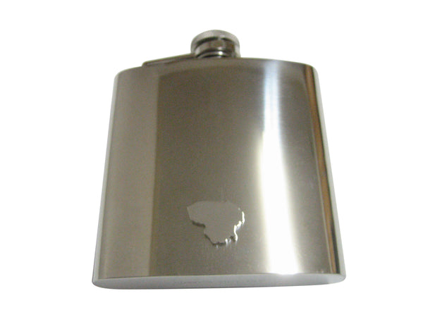 Lithuania Map Shape Pendant 6 Oz. Stainless Steel Flask