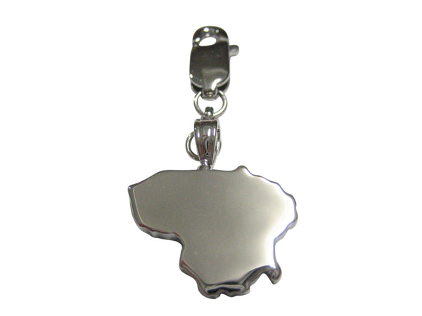 Lithuania Map Shape Pendant Zipper Pull Charm