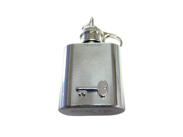 1 Oz. Stainless Steel Key Chain Flask with Key Pendant