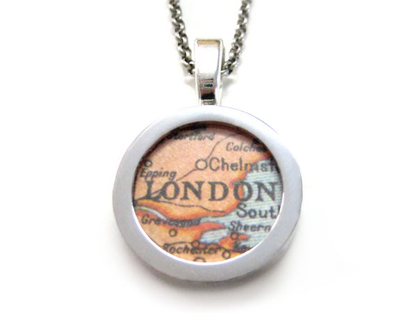 London Map Pendant Necklace