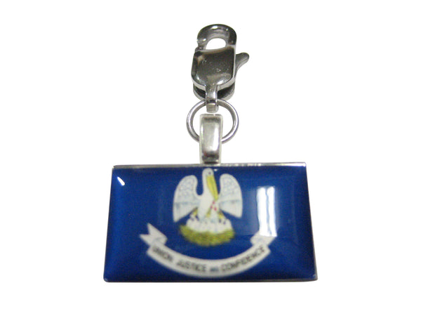 Louisiana State Flag Pendant Zipper Pull Charm