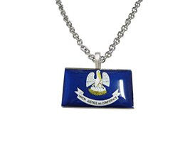 Louisiana State Flag Pendant Necklace