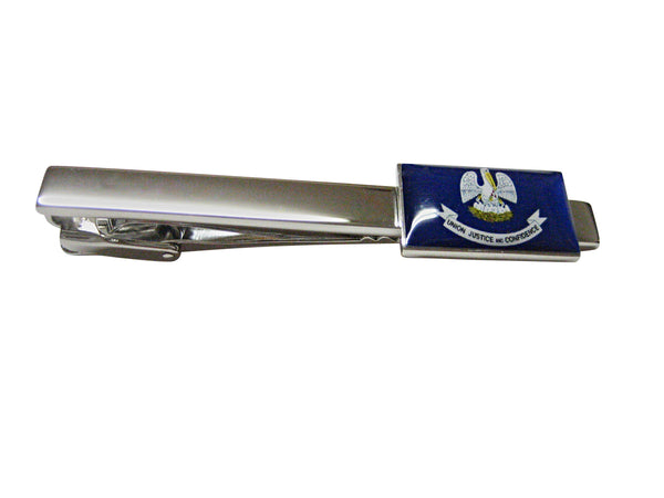 Louisiana State Flag Square Tie Clip