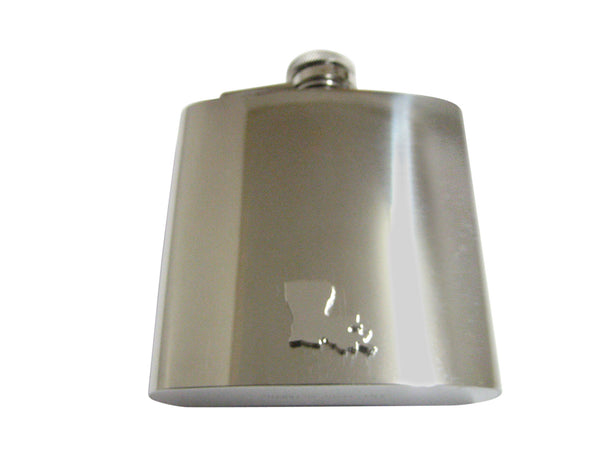 Louisiana State Map Shape 6 Oz. Stainless Steel Flask