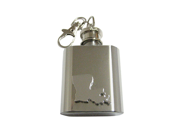 Louisiana State Map Shape Keychain Flask