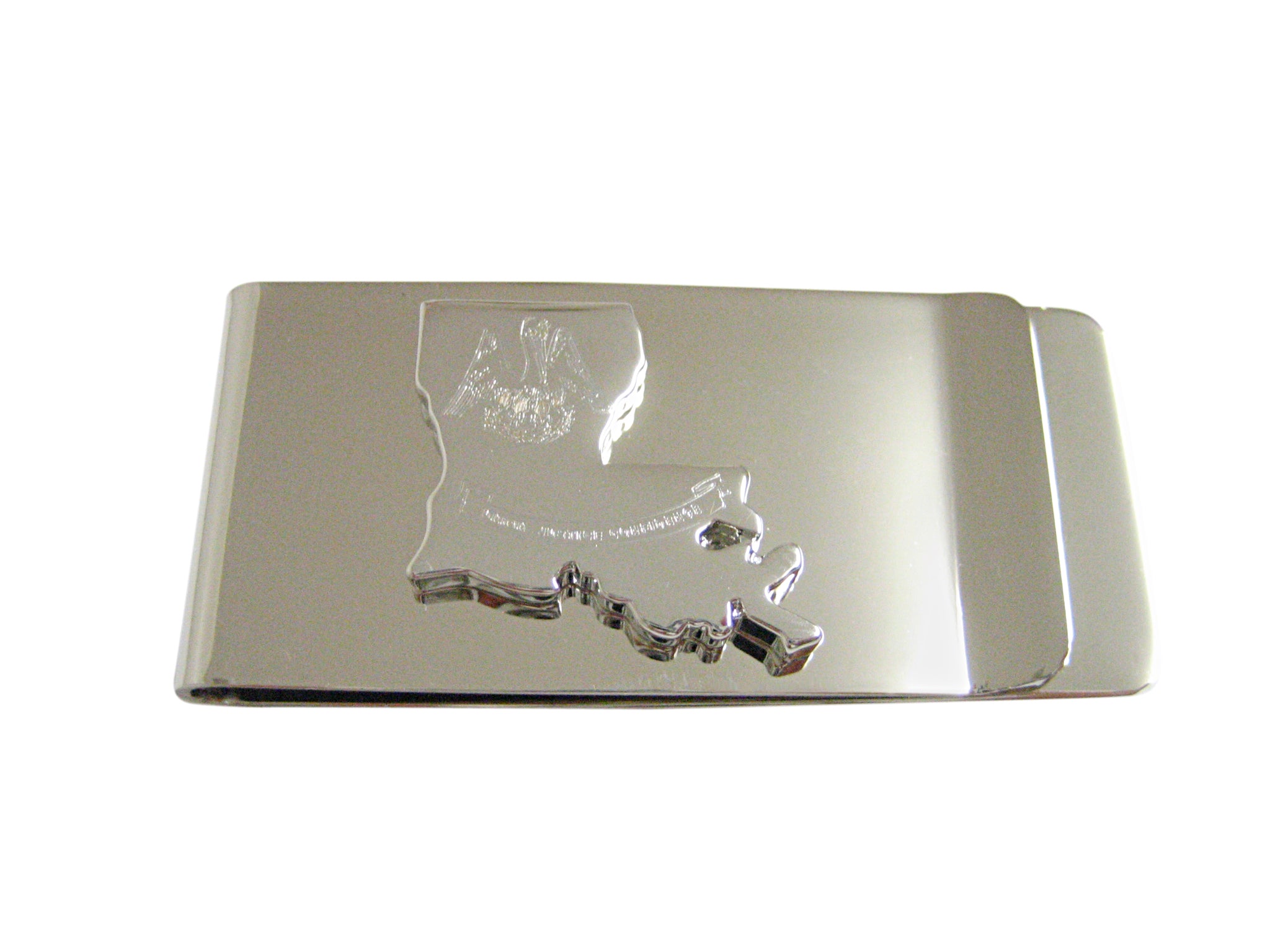 Louisiana State Map Shape and Flag Design Money Clip