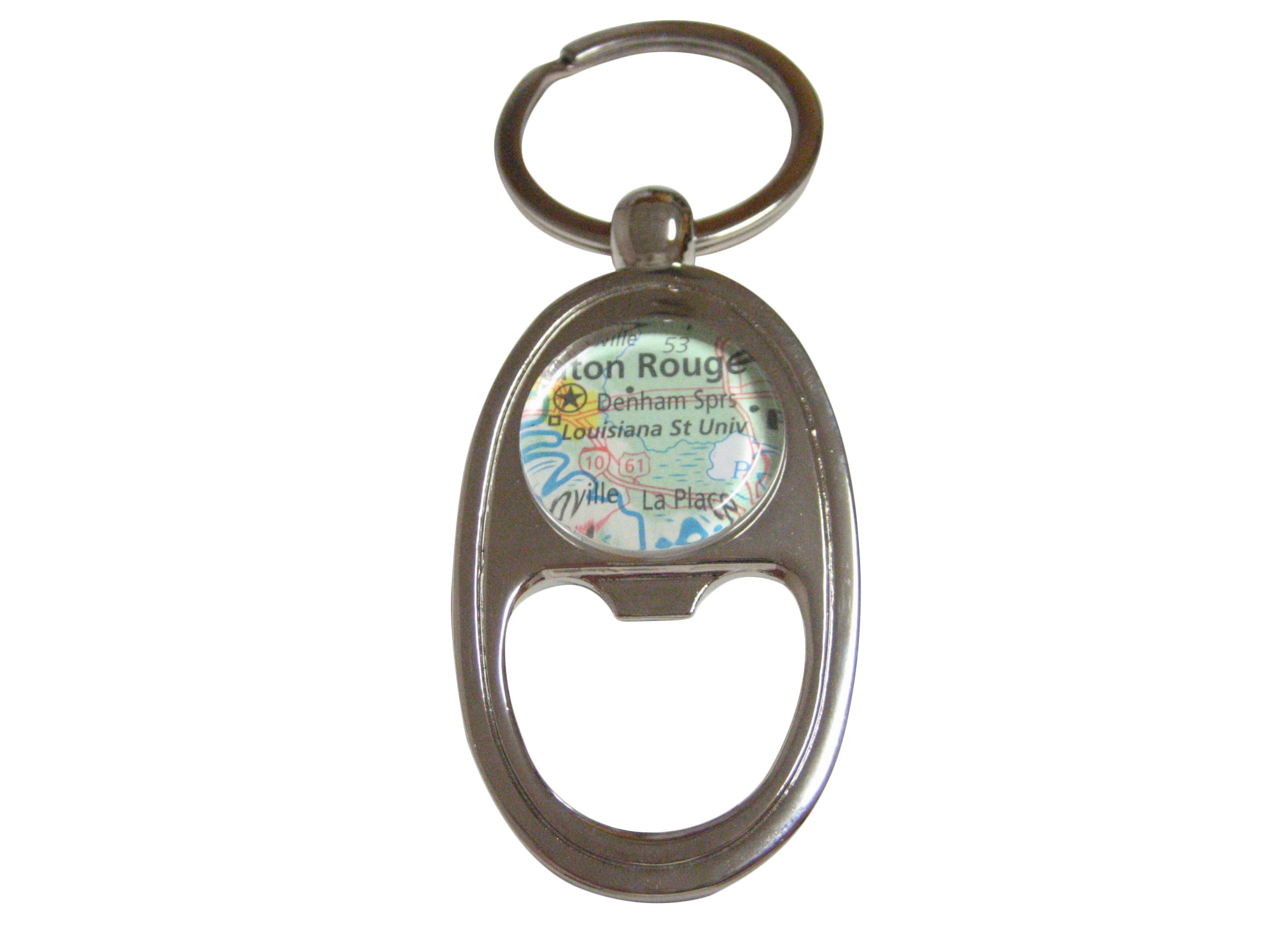 Louisiana State University Map Bottle Opener Key Chain