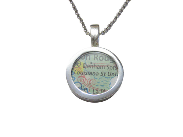 Louisiana State Map Pendant Necklace