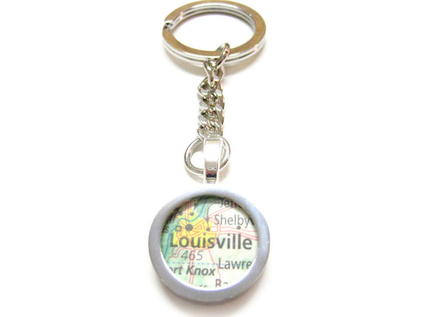 Louisville Kentucky Map Pendant Keychain