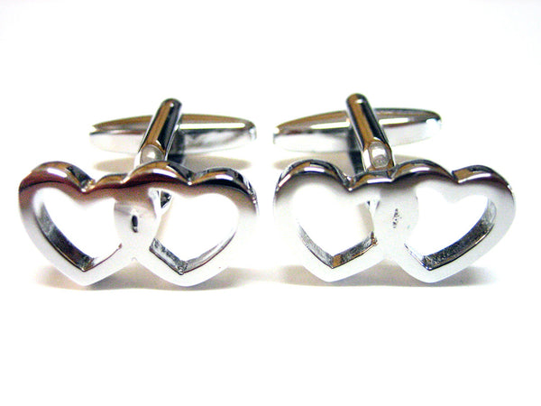 Double Heart Wedding Cufflinks
