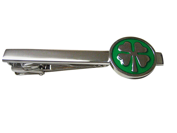 Lucky Four Leaf Clover Square Tie Clip