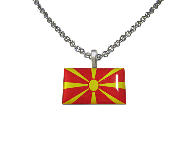 Macedonia Flag Pendant Necklace