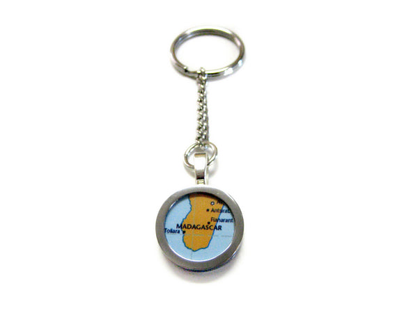 Madagascar Map Pendant Keychain