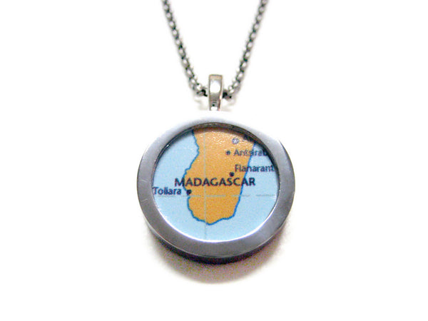 Madagascar Map Pendant Necklace