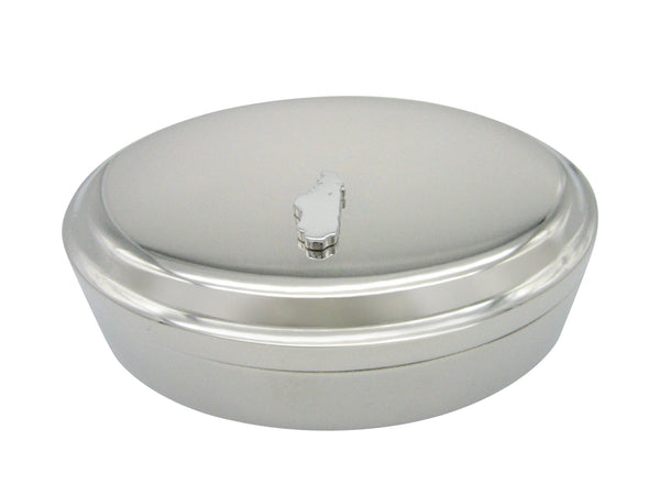 Madagascar Map Shape Pendant Oval Trinket Jewelry Box