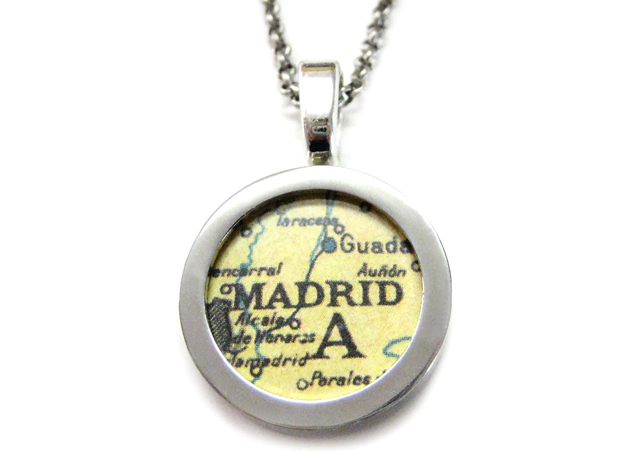 Madrid Map Pendant Necklace