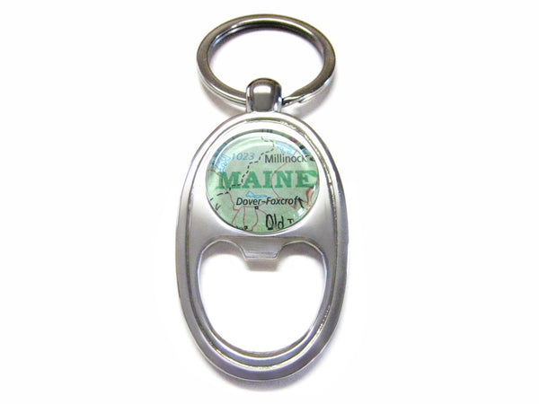 Maine Map Bottle Opener Key Chain
