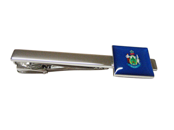 Maine State Flag Square Tie Clip