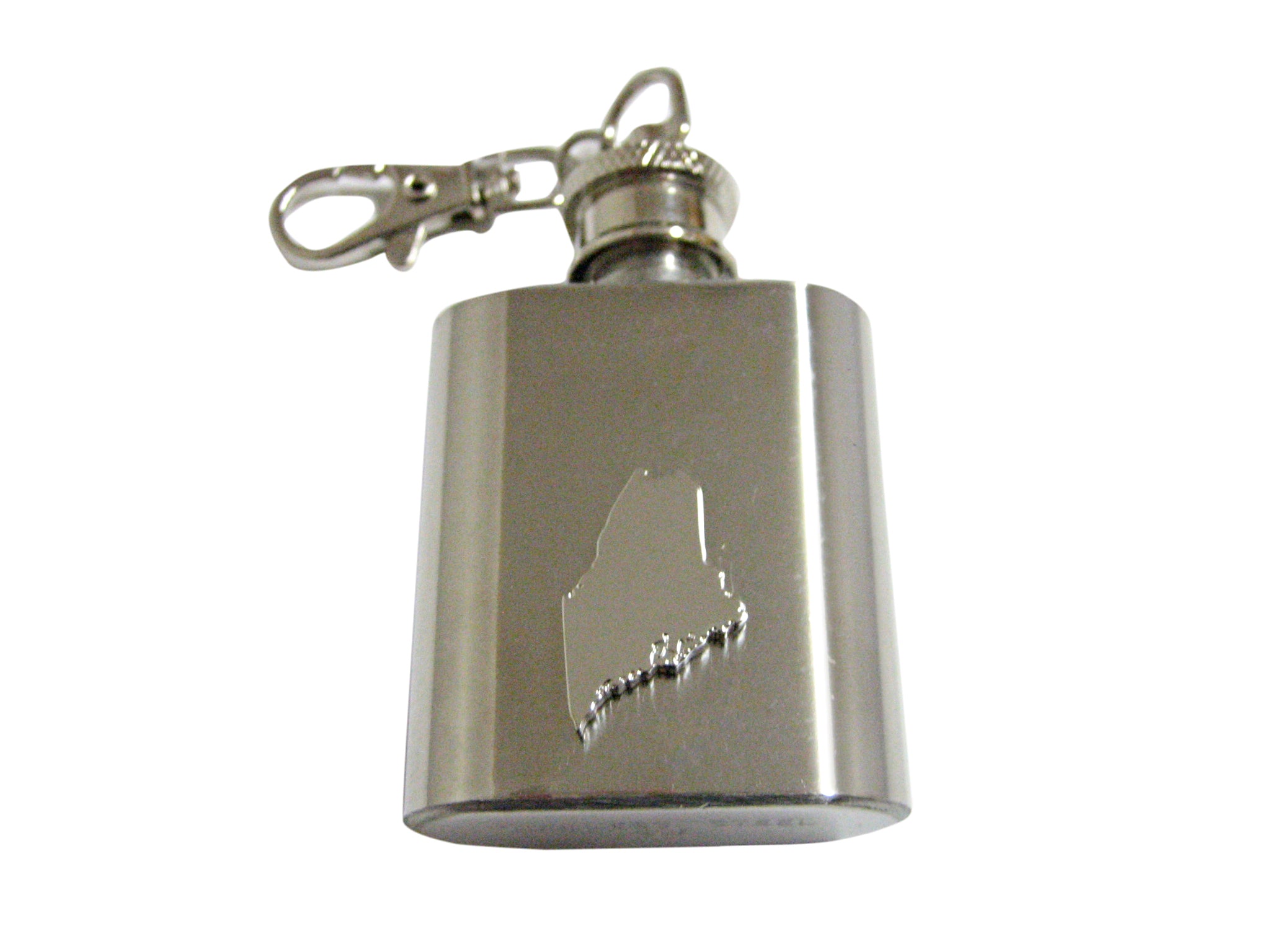 Maine State Map Shape 1oz Keychain Flask
