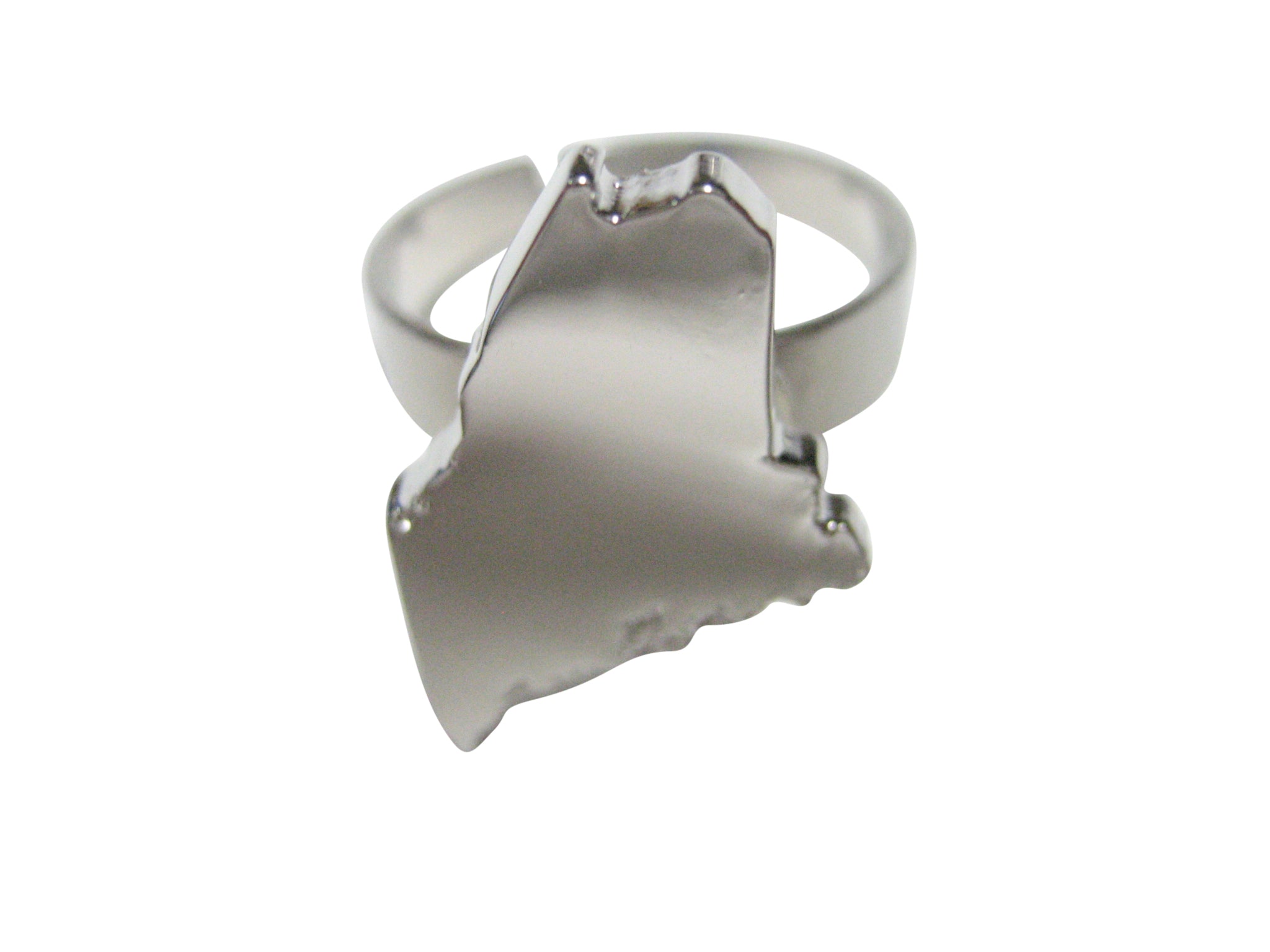 Maine State Map Shape Adjustable Size Fashion Ring