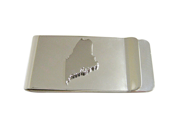 Maine State Map Shape Money Clip