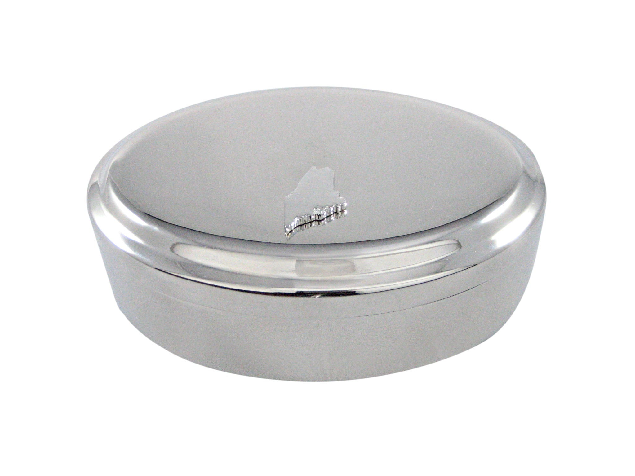 Maine State Map Shape Pendant Oval Trinket Jewelry Box