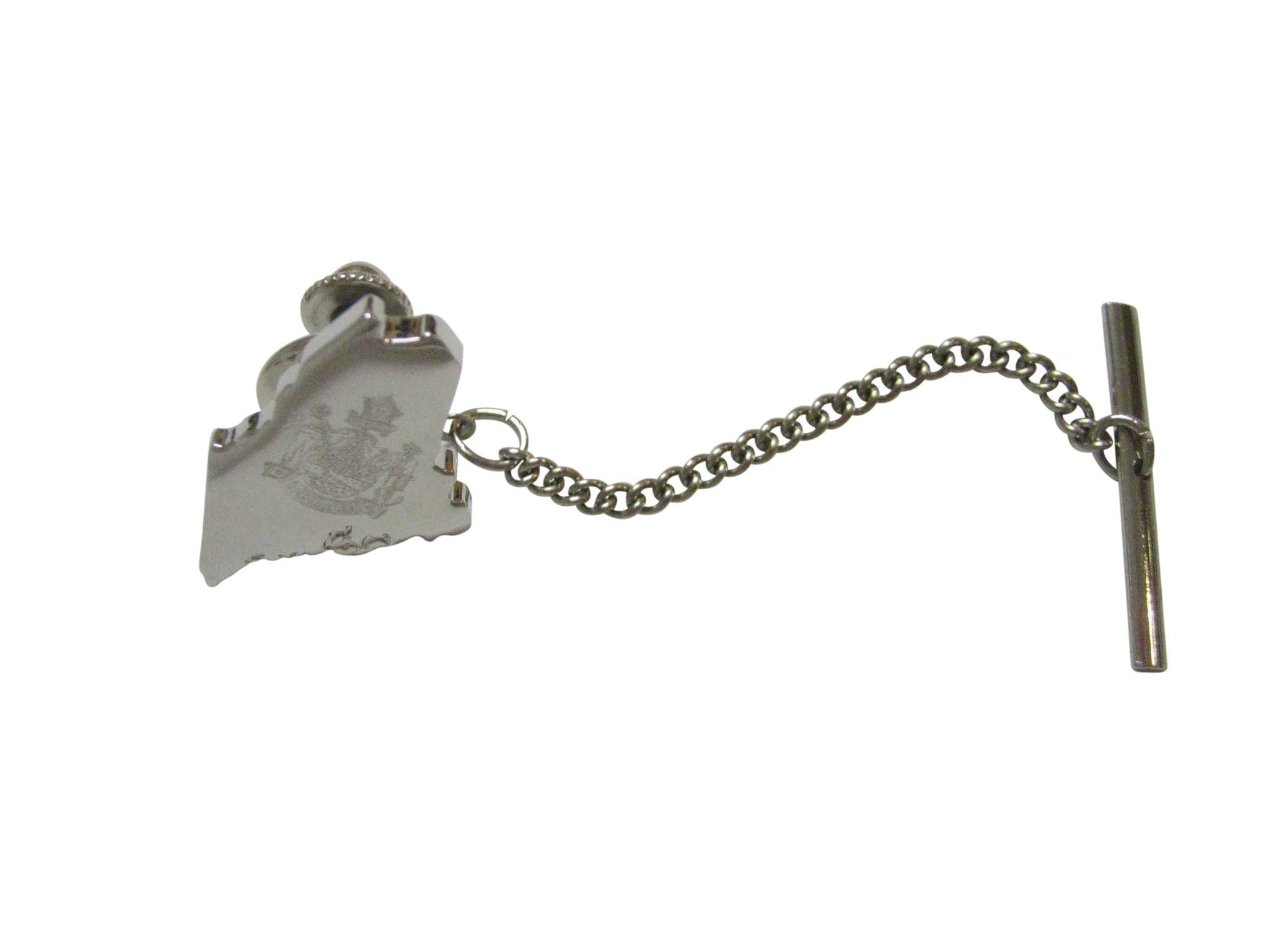 Maine State Map Shape and Flag Design Tie Tack