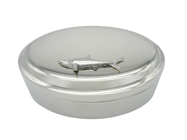 Mako Shark Pendant Oval Trinket Jewelry Box.
