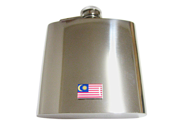 Malaysia Flag Pendant 6 Oz. Stainless Steel Flask