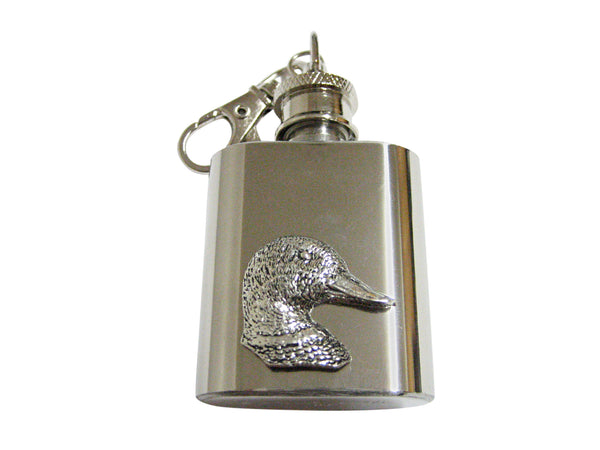 Mallard Duck Bird Head 1 Oz. Stainless Steel Key Chain Flask