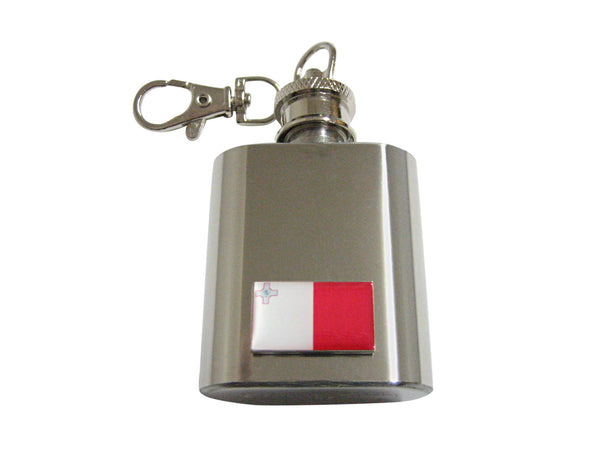 Malta Flag 1 Oz. Stainless Steel Key Chain Flask