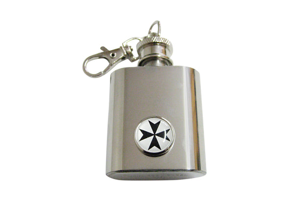 Maltese Cross 1 Oz. Stainless Steel Key Chain Flask