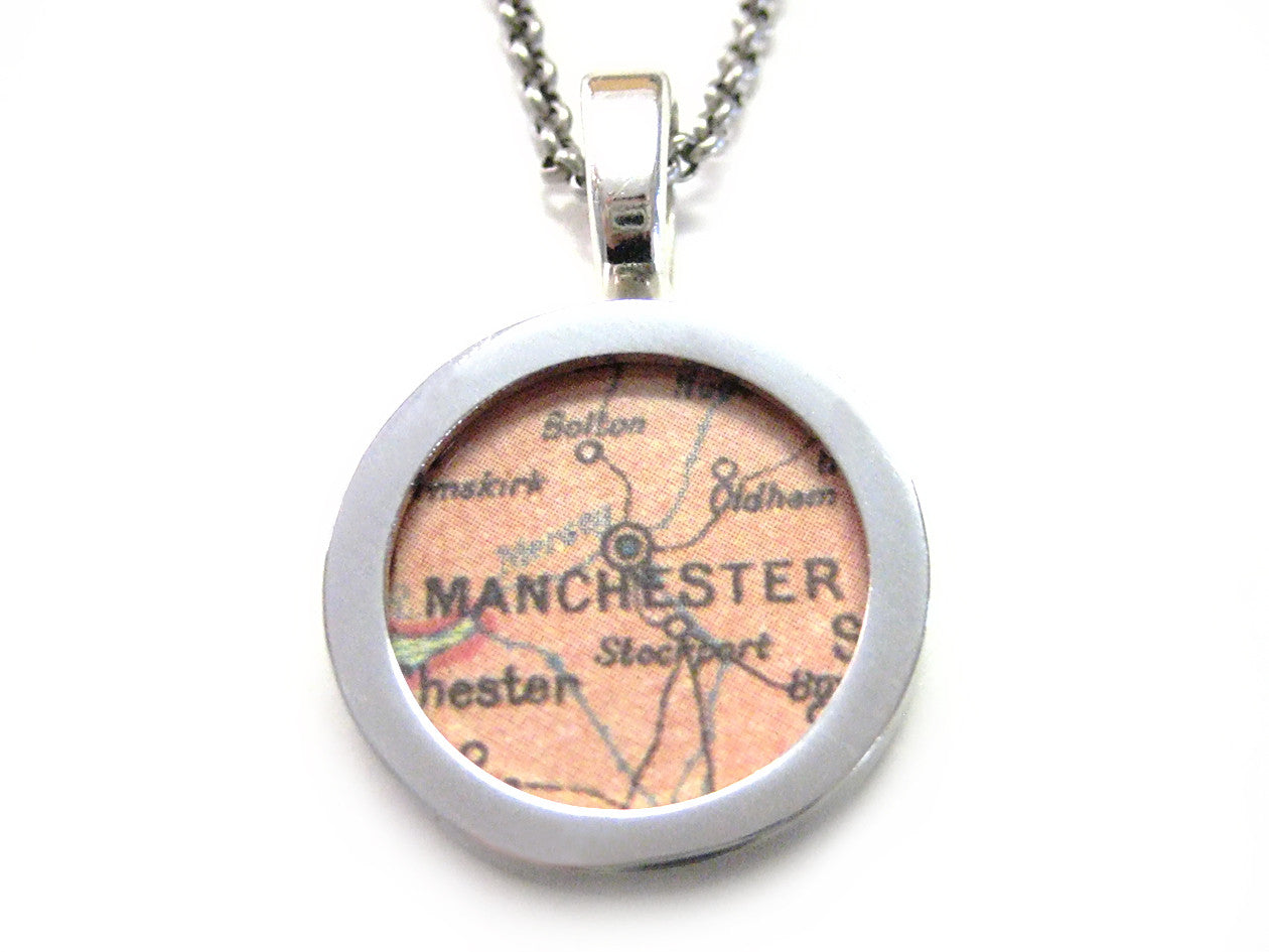 Manchester Map Pendant Necklace
