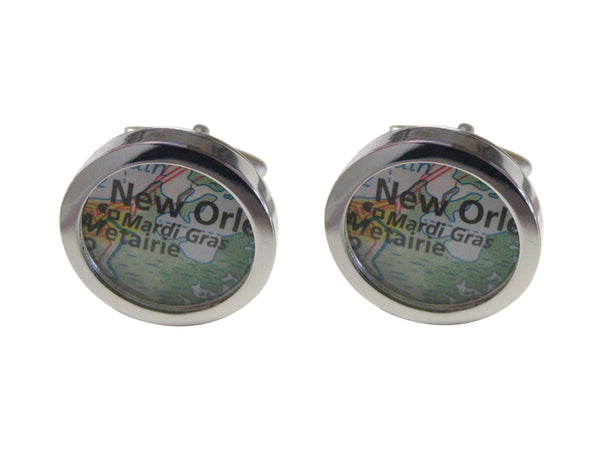 Mardi Gras Festival Map Cufflinks