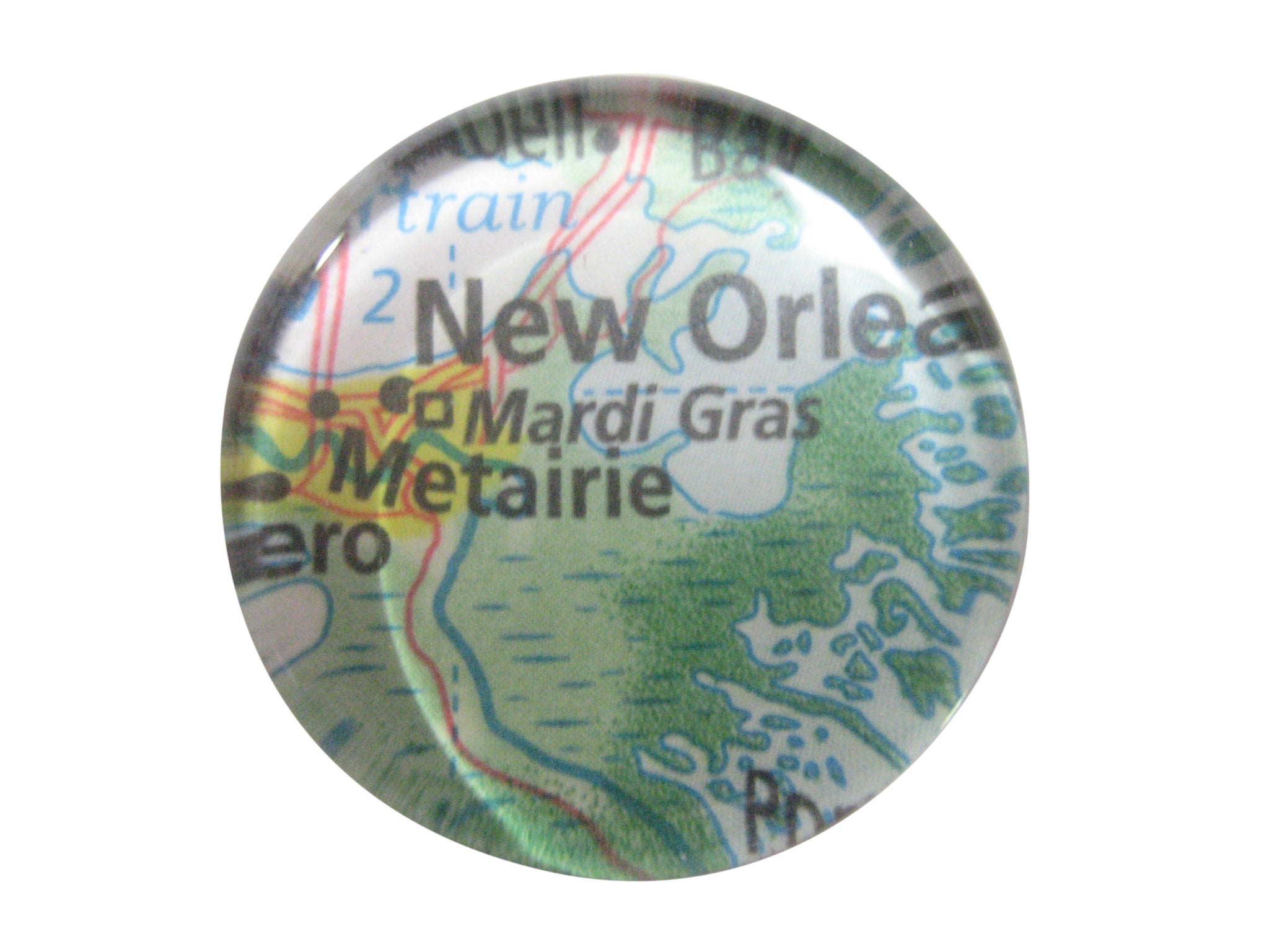 Mardi Gras New Orleans Map Pendant Magnet