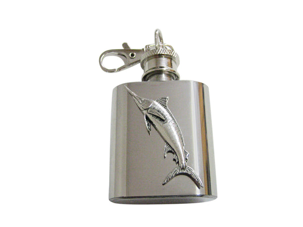 Marlin Sail Fish 1 Oz. Stainless Steel Key Chain Flask
